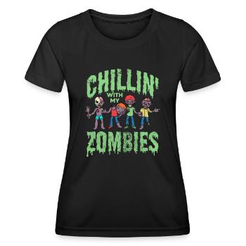 Zombie - Frauen Funktions-T-Shirt - Schwarz - Vorne - AI Model Female 172 light (172cm)