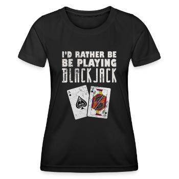 Black Jack Blackjack Kartenspiel Casino Geschenk - Frauen Funktions-T-Shirt - Schwarz - Vorne - AI Model Female 172 light (172cm)