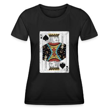 Jeu de cartes de bridge Jeu de cartes Casino Jeu de cartes Cadeau - T-shirt sport Femme - noir - Devant - AI Model Female 172 light (172cm)