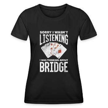 Jeu de cartes de bridge Jeu de cartes Casino Jeu de cartes Cadeau - T-shirt sport Femme - noir - Devant - AI Model Female 172 light (172cm)