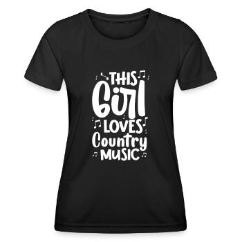 Musique country Cadeau de musique country - T-shirt sport Femme - noir - Devant - AI Model Female 172 light (172cm)