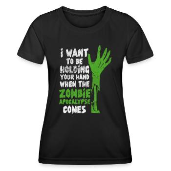 Zombie - Frauen Funktions-T-Shirt - Schwarz - Vorne - AI Model Female 172 light (172cm)