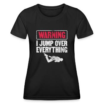 Parkour - T-shirt sport Femme - noir - Devant - AI Model Female 172 light (172cm)