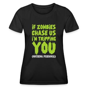 Zombie Zombie-Jäger Zombieapokalypse Geschenk - Frauen Funktions-T-Shirt - Schwarz - Vorne - AI Model Female 172 light (172cm)