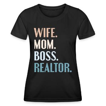Immobilienmakler - Frauen Funktions-T-Shirt - Schwarz - Vorne - AI Model Female 172 light (172cm)