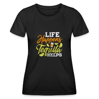 Tequila - Frauen Funktions-T-Shirt - Schwarz - Vorne - AI Model Female 172 light (172cm)