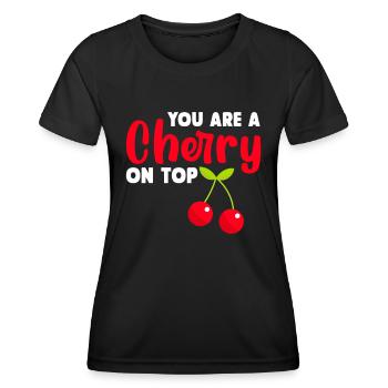 Cerisier Cerisier Fleur de cerisier Fruit Cadeau - T-shirt sport Femme - noir - Devant - AI Model Female 172 light (172cm)