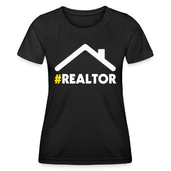 Agent immobilier Agent immobilier Cadeau d’agent immobilier - T-shirt sport Femme - noir - Devant - AI Model Female 172 light (172cm)