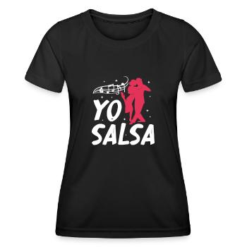 Salsa Danse Cuba Danse Danse Latino Cours Cadeau - T-shirt sport Femme - noir - Devant - AI Model Female 172 light (172cm)