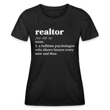 Immobilienmakler - Frauen Funktions-T-Shirt - Schwarz - Vorne - AI Model Female 172 light (172cm)
