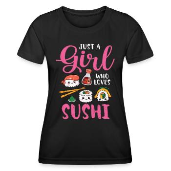 Sushi - T-shirt sport Femme - noir - Devant - AI Model Female 172 light (172cm)