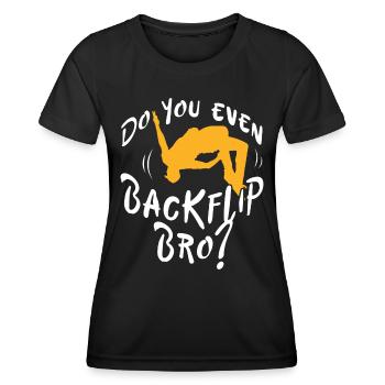Backflip Salto Acrobaties Parkour Gymnastique Cadeau - T-shirt sport Femme - noir - Devant - AI Model Female 172 light (172cm)