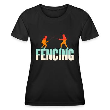 Fencing Sword Sabre Epee Fencing Gift - Women's Functional T-Shirt - black - Front - AI Model Female 172 light (172cm)