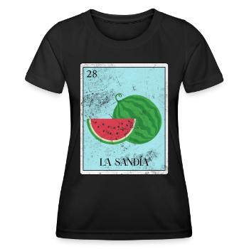 Wassermelone - Frauen Funktions-T-Shirt - Schwarz - Vorne - AI Model Female 172 light (172cm)