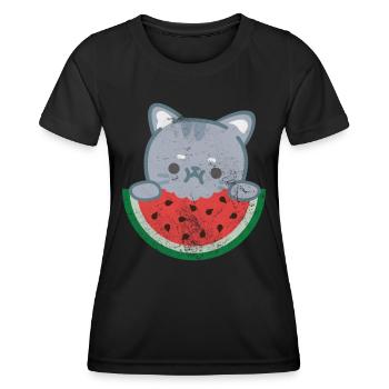 Wassermelone - Frauen Funktions-T-Shirt - Schwarz - Vorne - AI Model Female 172 light (172cm)