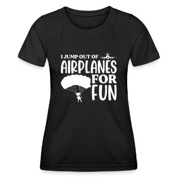 Skydive Skydiver Skydiving Parachute Gift - Women's Functional T-Shirt - black - Front - AI Model Female 172 light (172cm)