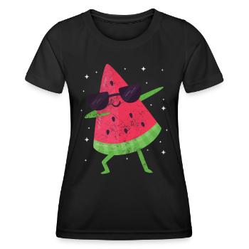 Wassermelone - Frauen Funktions-T-Shirt - Schwarz - Vorne - AI Model Female 172 light (172cm)