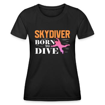 Skydive Skydiver Skydiving Parachute Gift - Women's Functional T-Shirt - black - Front - AI Model Female 172 light (172cm)