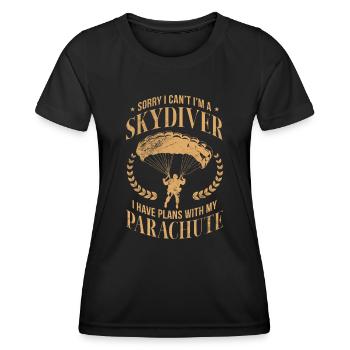 Skydive - Frauen Funktions-T-Shirt - Schwarz - Vorne - AI Model Female 172 light (172cm)