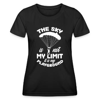 Skydive Skydiver Skydiving Parachute Gift - Women's Functional T-Shirt - black - Front - AI Model Female 172 light (172cm)