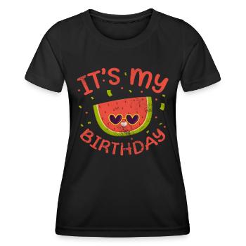 Wassermelone - Frauen Funktions-T-Shirt - Schwarz - Vorne - AI Model Female 172 light (172cm)