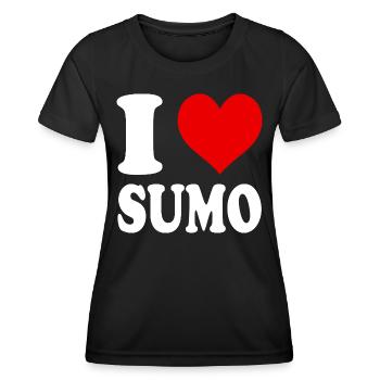 I Love Sumo Martial Arts Japan Heart Funny - Women's Functional T-Shirt - black - Front - AI Model Female 172 light (172cm)