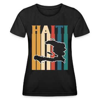 Haiti Haitianer Karibik Urlaub - Frauen Funktions-T-Shirt - Schwarz - Vorne - AI Model Female 172 light (172cm)