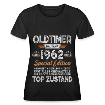 Oldtimer Baujahr 1962 Jahrgang Geburtstag Geschenk - Frauen Funktions-T-Shirt - Schwarz - Vorne - AI Model Female 172 light (172cm)