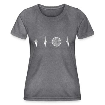 Heartbeat Wood - Women's Functional T-Shirt - dark melange  - Front - AI Model Female 172 light (172cm)
