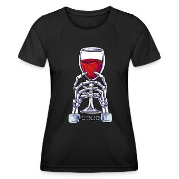 Squelette de vin - T-shirt sport Femme - noir - Devant - AI Model Female 172 light (172cm)