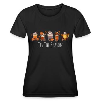 Latte Macchiato Kaffee - Frauen Funktions-T-Shirt - Schwarz - Vorne - AI Model Female 172 light (172cm)