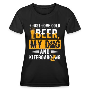 Bier Hund Windsurfen Kiteboarder - Frauen Funktions-T-Shirt - Schwarz - Vorne - AI Model Female 172 light (172cm)
