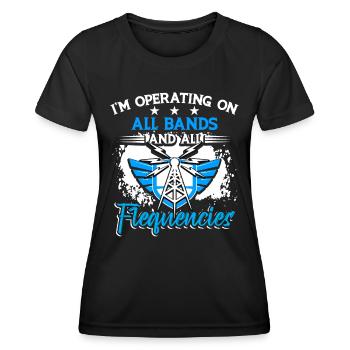 Operator Betrieb von Amateurfunkfrequenzen - Frauen Funktions-T-Shirt - Schwarz - Vorne - AI Model Female 172 light (172cm)