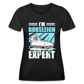 Bob Sledge Sledge Winter Sports Expert - Women's Functional T-Shirt - black - Front - AI Model Female 172 light (172cm)