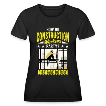 Infrastructure construction construction construction workers - Women's Functional T-Shirt - black - Front - AI Model Female 172 light (172cm)
