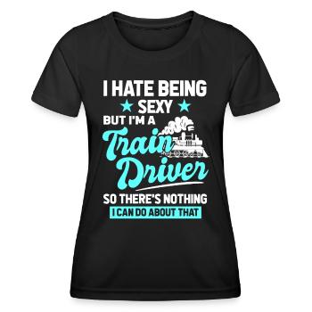 Operator Rail Trainspotting Drivers - Women's Functional T-Shirt - black - Front - AI Model Female 172 light (172cm)
