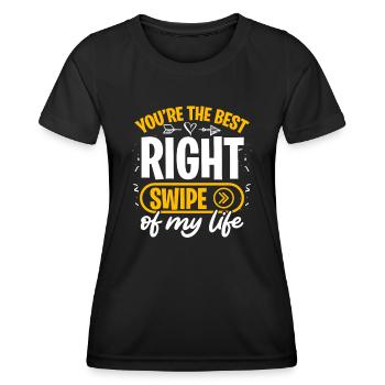Dating Valentine's Day Internet Couple Placement - Women's Functional T-Shirt - black - Front - AI Model Female 172 light (172cm)