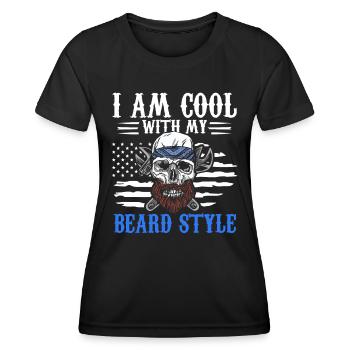 Patriotic Goatbeard Bearded Man - Women's Functional T-Shirt - black - Front - AI Model Female 172 light (172cm)