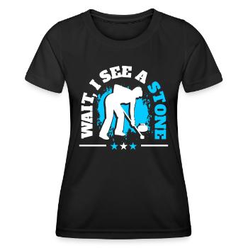 Curling Eissport - Frauen Funktions-T-Shirt - Schwarz - Vorne - AI Model Female 172 light (172cm)