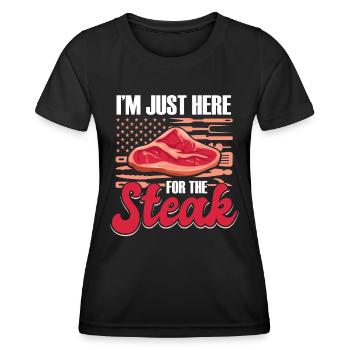 Grill BBQ Steak Grilling Barbeque Pellet Smoker - Women's Functional T-Shirt - black - Front - AI Model Female 172 light (172cm)