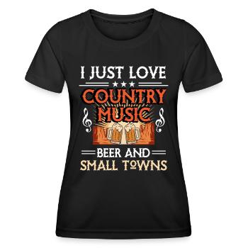 Volkslieder Bier Country Musik - Frauen Funktions-T-Shirt - Schwarz - Vorne - AI Model Female 172 light (172cm)