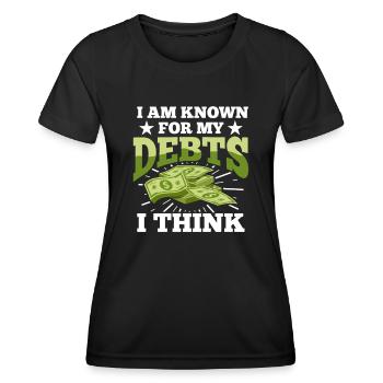 Schulden Amerikaner Kredit Hypothekendarlehen Schu - Frauen Funktions-T-Shirt - Schwarz - Vorne - AI Model Female 172 light (172cm)
