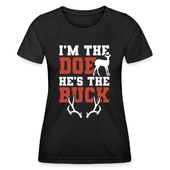 Rehbock Valentinstag Liebhaber - Frauen Funktions-T-Shirt - Schwarz - Vorne - AI Model Female 172 light (172cm)