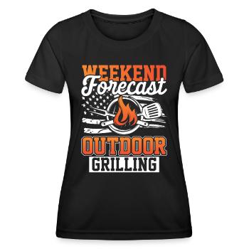 Grill Outdoor Grilling Barbeque BBQ Grillmeister - Women's Functional T-Shirt - black - Front - AI Model Female 172 light (172cm)