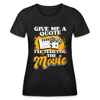 Kritiker Cinephile Filmemacher Kinoliebhaber - Frauen Funktions-T-Shirt - Schwarz - Vorne - AI Model Female 172 light (172cm)