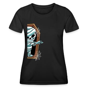 Mummy in the grave Halloween - Women's Functional T-Shirt - black - Front - AI Model Female 172 light (172cm)