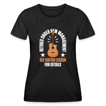 Cours de guitare guitare grand-père - T-shirt sport Femme - noir - Devant - AI Model Female 172 light (172cm)