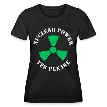 L’énergie nucléaire, oui s’il vous plaît, l’énergie nucléaire - T-shirt sport Femme - noir - Devant - AI Model Female 172 light (172cm)