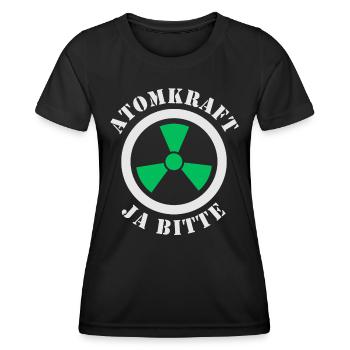 Atomkraft, Ja bitte - Frauen Funktions-T-Shirt - Schwarz - Vorne - AI Model Female 172 light (172cm)