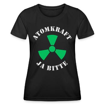 Atomkraft, Ja bitte - Frauen Funktions-T-Shirt - Schwarz - Vorne - AI Model Female 172 light (172cm)
